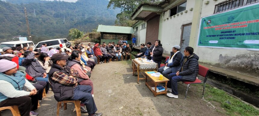 Ginger rhizomes provided to 200 Ringhim Nampatam farmers